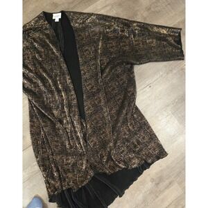 Lularoe Dolman‎ Sleeve Black Gold Cardigan Size Large